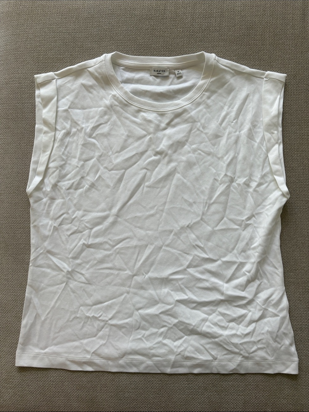 Babaton Aritzia White Sleeveless Tee
